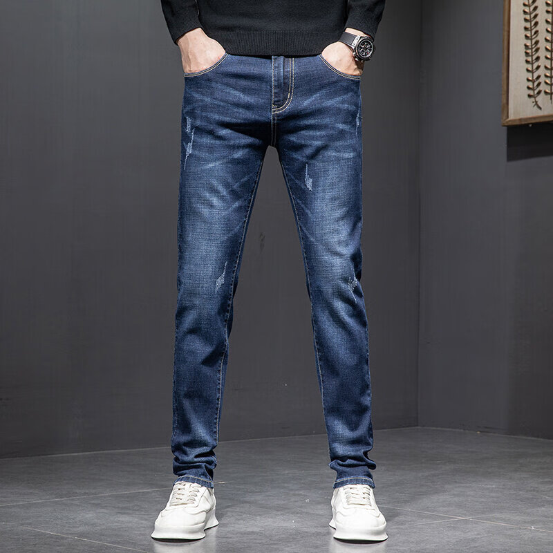 以纯(yishion)官方旗艦店官网春秋新款牛仔裤直筒修身小脚裤休闲裤