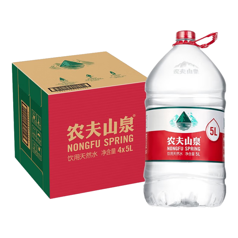 农夫山泉 饮用水 饮用天然水5L*4桶 整箱装
