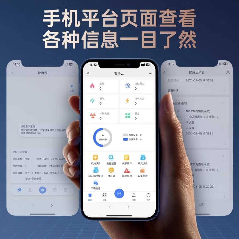 立可安联网烟雾报警器连手机WiF 4G商用智能火灾消防烟感器远程电话通知 4G款(3年电话短信APP通知):联网连手机烟雾报警器