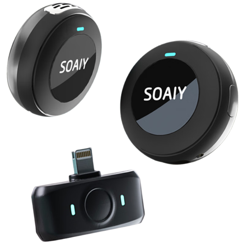 索愛(ài)（soaiy）MK50收音麥無(wú)線(xiàn)領(lǐng)夾麥克風(fēng)直播錄音設備短視頻戶(hù)外抖音K歌專(zhuān)業(yè)降噪隨身無(wú)線(xiàn)話(huà)筒 一拖二無(wú)倉蘋(píng)果版