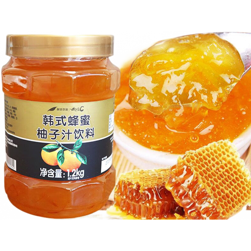 寄漪鮮活山楂茶 山楂花果茶醬 奶茶原料優(yōu)果C山楂果味茶濃漿飲料1.2kg 韓式蜂蜜柚子