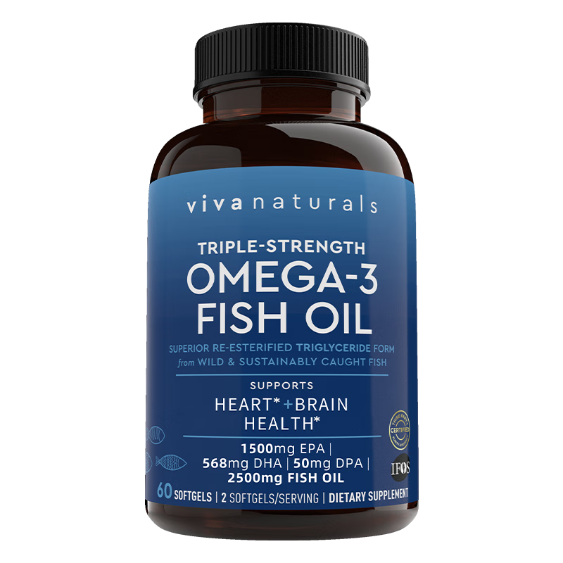 Viva Naturals����ͬ���������ڸߴ���rTG�������Ȼomega3ŷ��٤3������60��