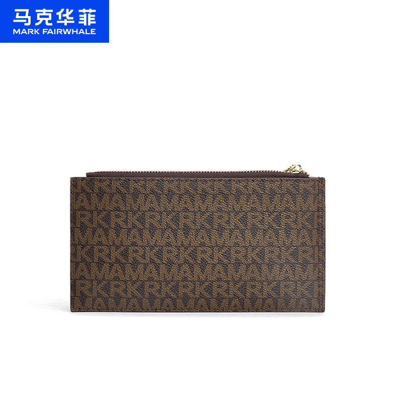 马克华菲（MARK FAIRWHALE）【放价季】新女2026多卡位零钱包复古印花休闲长气质钱包收纳 橡果棕