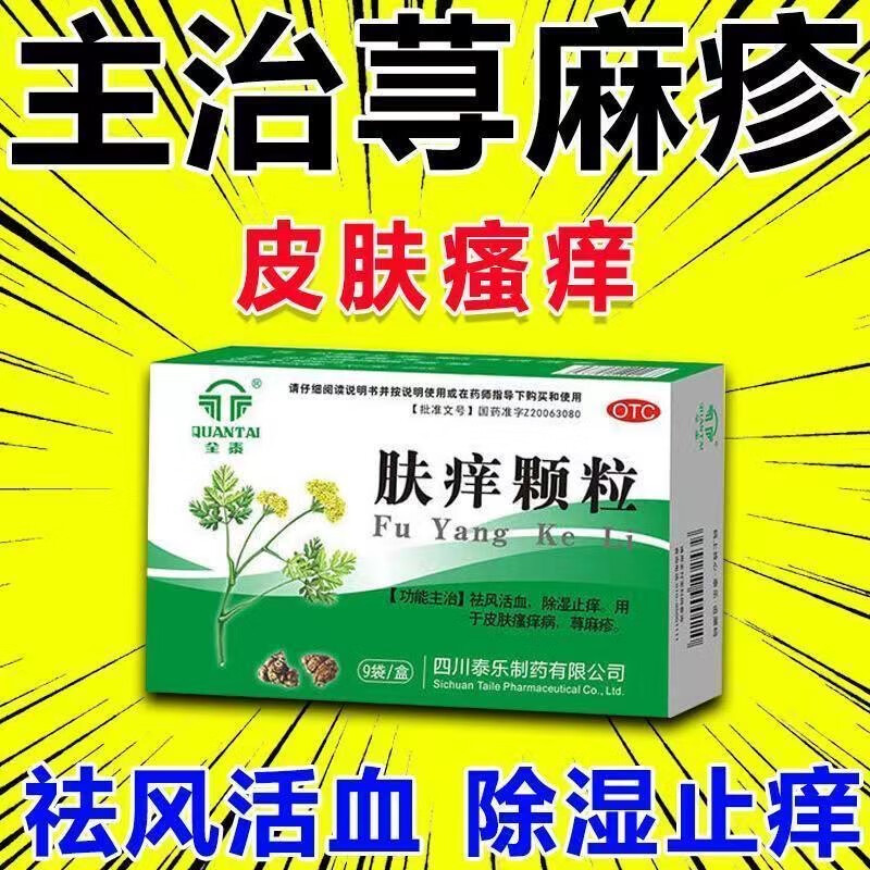 肤痒颗粒皮肤瘙痒病过敏红点小水泡病除湿止痒荨麻疹祛风活血除湿止痒
