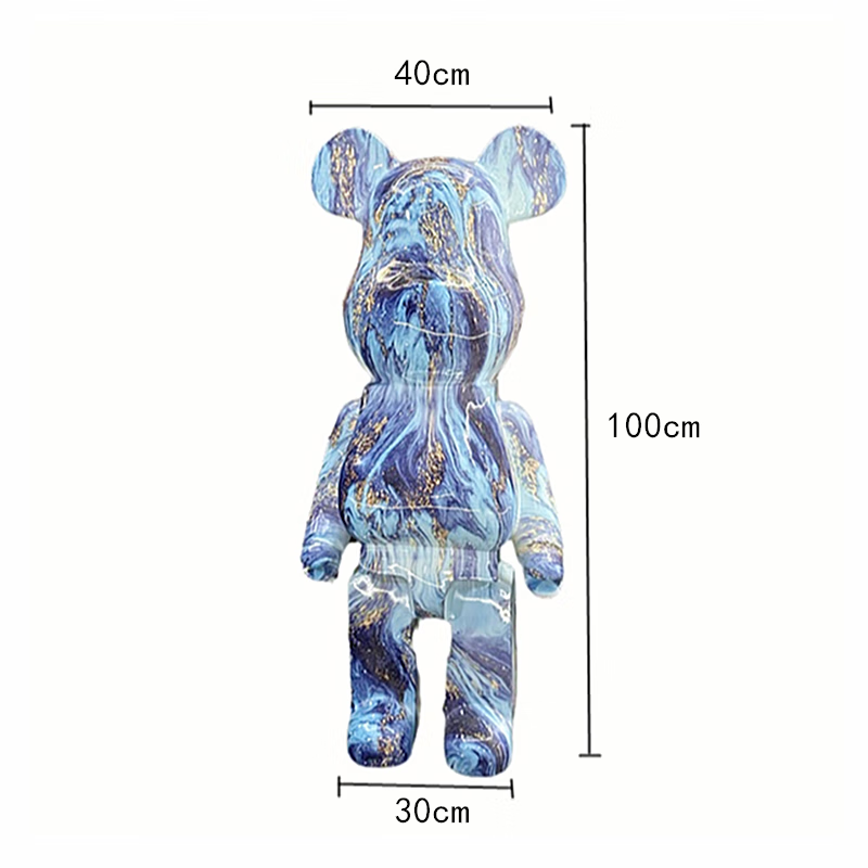 崎杳一米暴力熊大摆件客厅玄关落地装饰品网红大型流体熊新家乔迁 1米