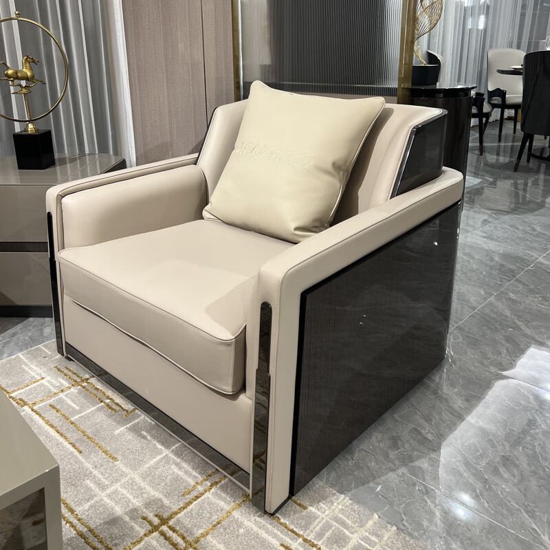 港式高档别墅沙发 意式轻奢真皮沙发组合客厅别墅套房大小户型港式简