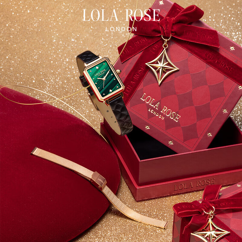 LOLA ROSE新小绿表钢带套装星运礼盒手表女520礼物送女友定制礼盒