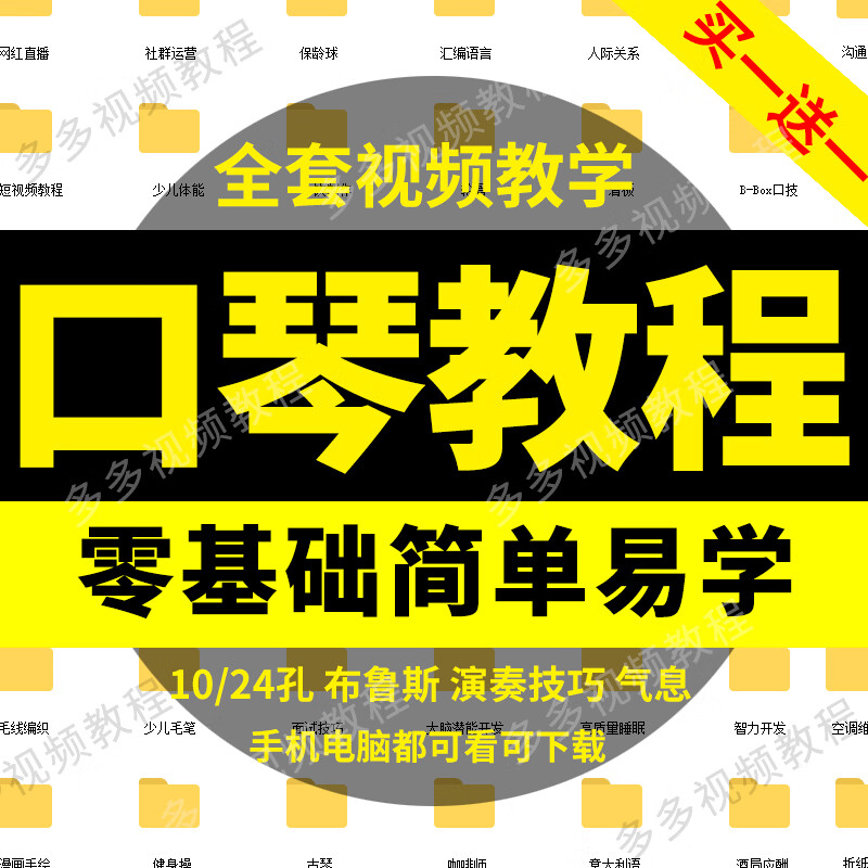 口琴视频教程24孔半音阶教学自学零基础布鲁斯入门到精通课程 口琴
