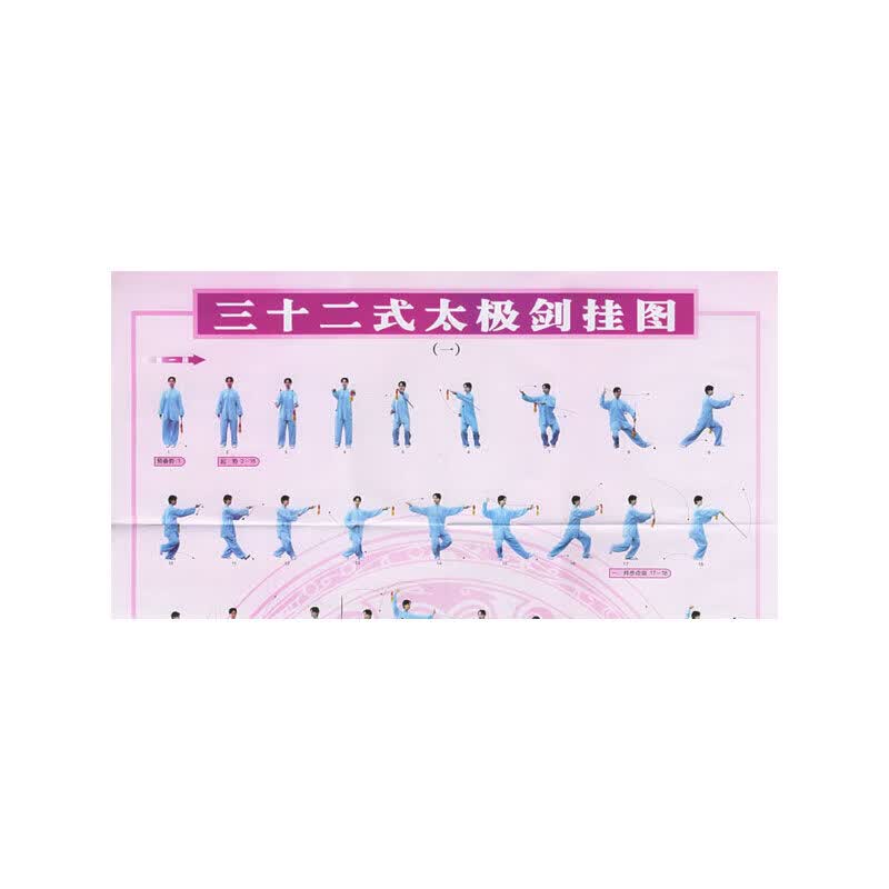 【正版现货】三十二式太极剑挂图(共二张)