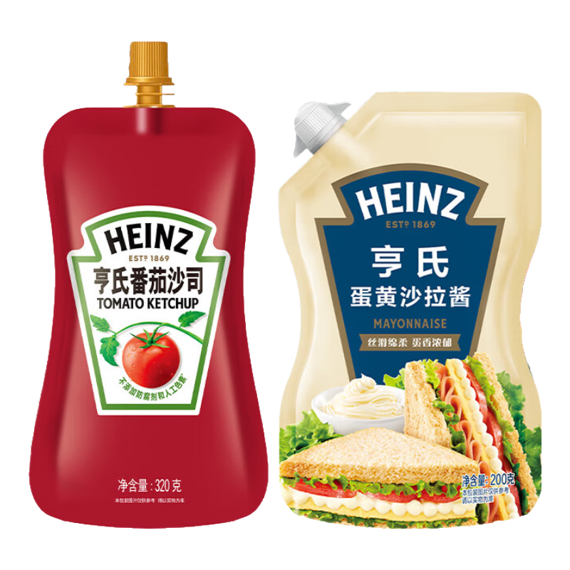 亨氏番茄沙司320g+蛋黄沙拉酱200g 番茄酱沙拉西酱组合