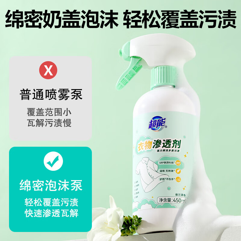 超能衣物渗透剂450ml强力去污渍油渍血渍去黄衣领净母婴适用护色除味 【超值囤】450ml*3瓶