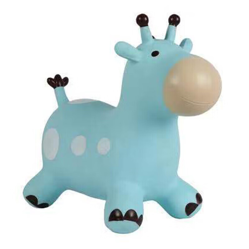 跳跳马儿童充气小马玩具骑马1岁训练宝宝可坐可骑宝宝摇 加厚小鹿浅蓝色
