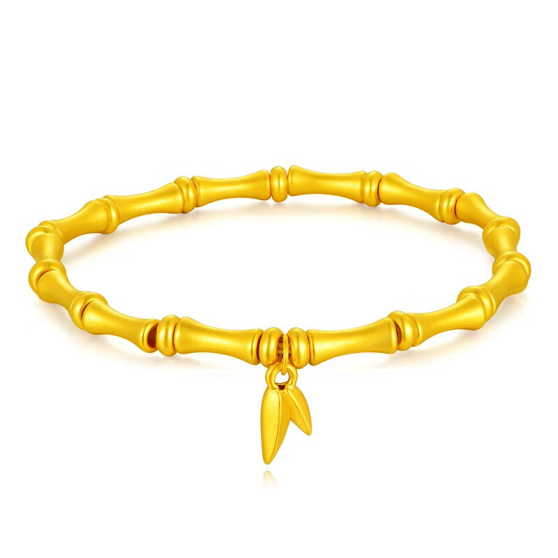 手串足金999竹节竹叶手链送妈妈送女友生日新年礼 黄金竹节手串 标准