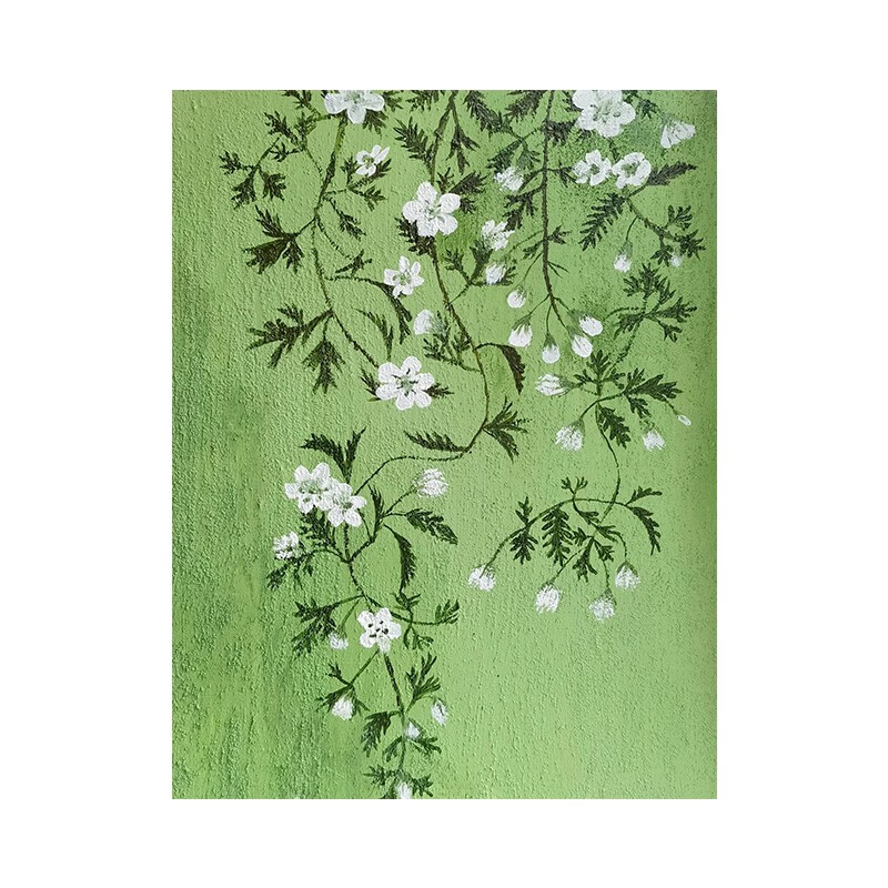 艺幻绿色花卉纯手绘油画小清新肌理画现代玄关装饰画客厅春意盎然挂画