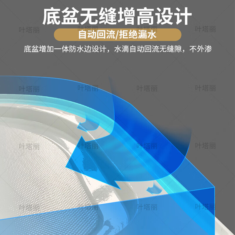 OLAD整体淋浴房一体式家用浴室扇形玻璃隔断高盆洗澡房封闭式沐浴房 带电升级砂银F款90*90