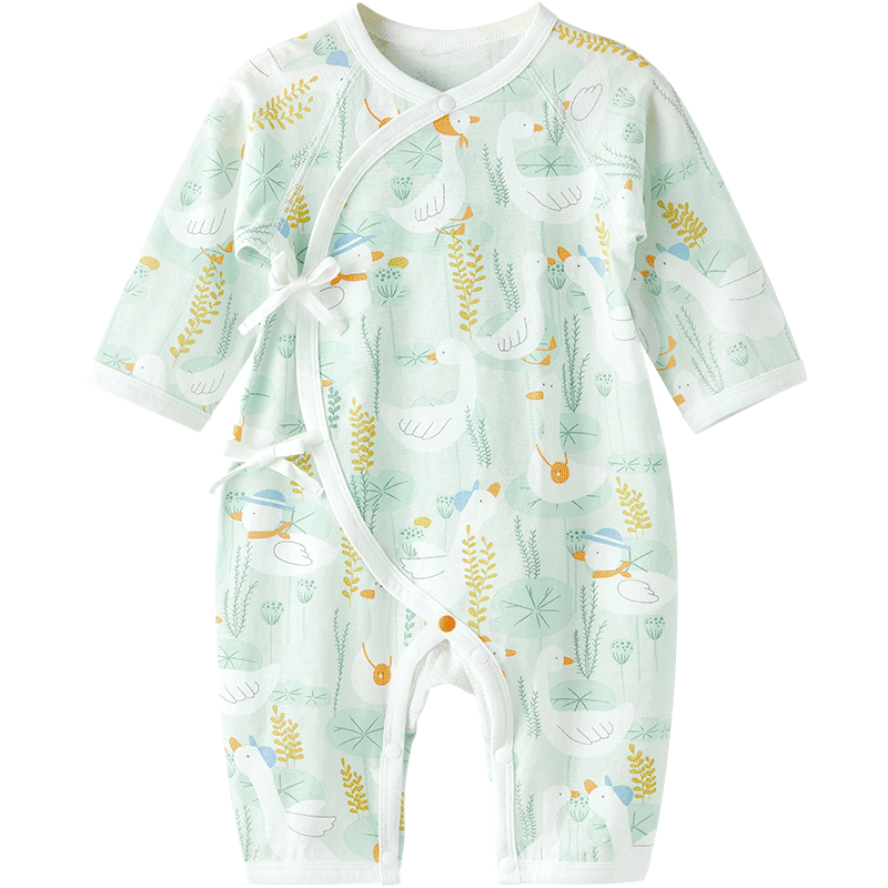 微狮牧尼新生婴儿衣服夏季薄款0一3月宝宝夏装连体哈衣和尚服纯棉