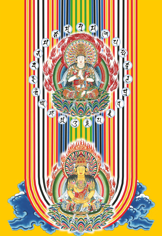 大日如来佛像唐卡大灌顶光明真言咒客厅佛堂玄关办公室装饰挂画 1 请