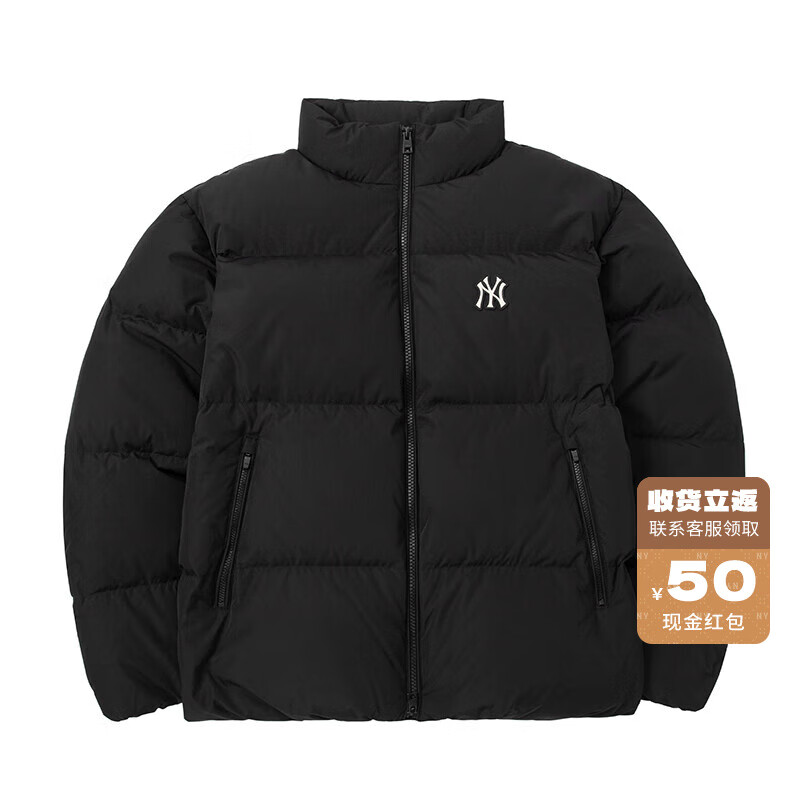 美职棒（MLB）官方 男女情侣短款羽绒服 宽松休闲小LOGO外套23秋季 3ADJB0336 纽约洋基队/黑色/建议拍小一码 XL怎么样,好用不?