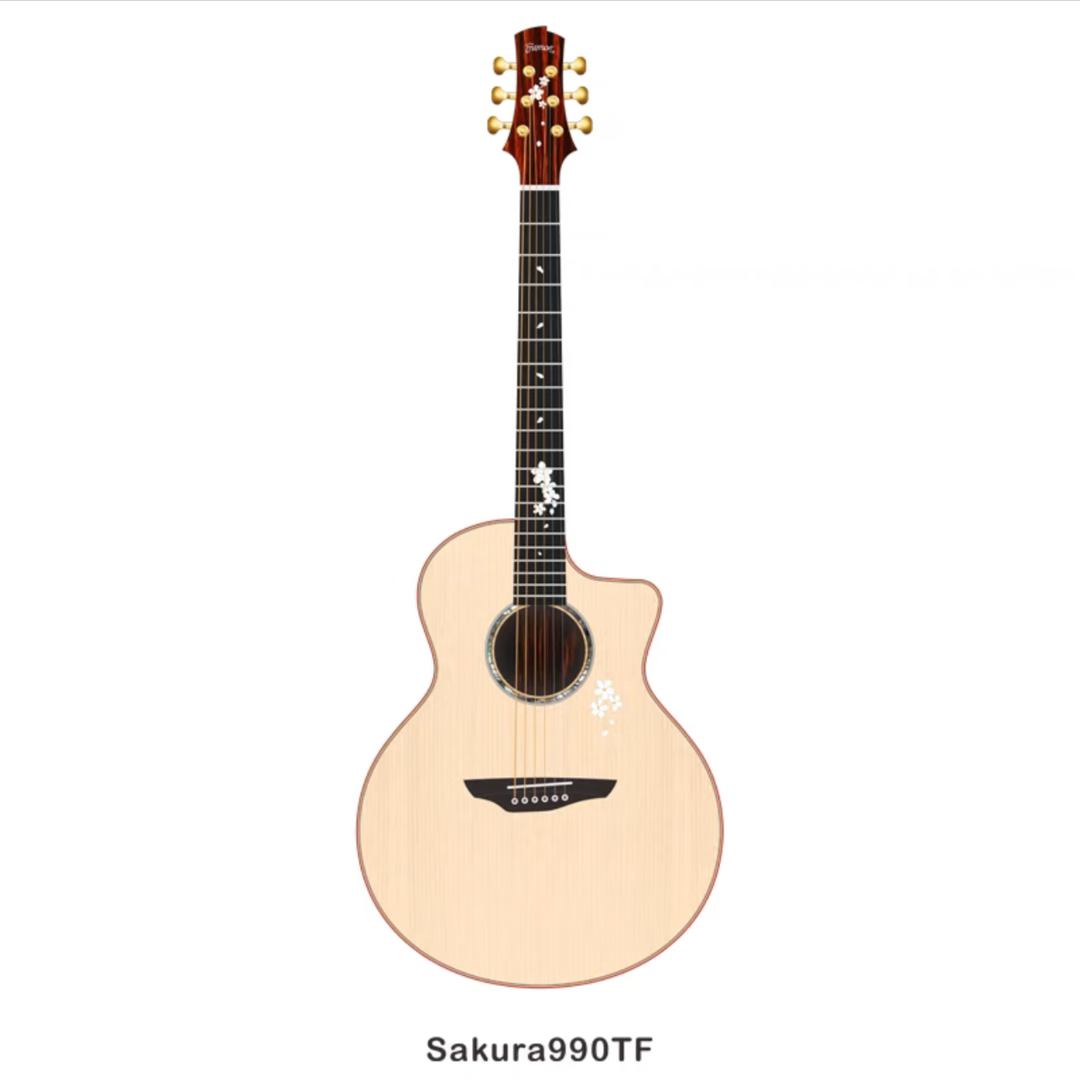 单板民谣吉他初学者情人节男女生情侣款 41英寸 落樱sakura990tf缺角