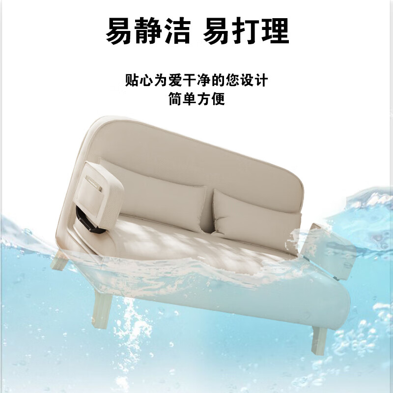 京居沙发床两用多功能折叠床新款小户型客厅阳台书房多功能实木S219 米白【升级加固】海绵款|宽105CM