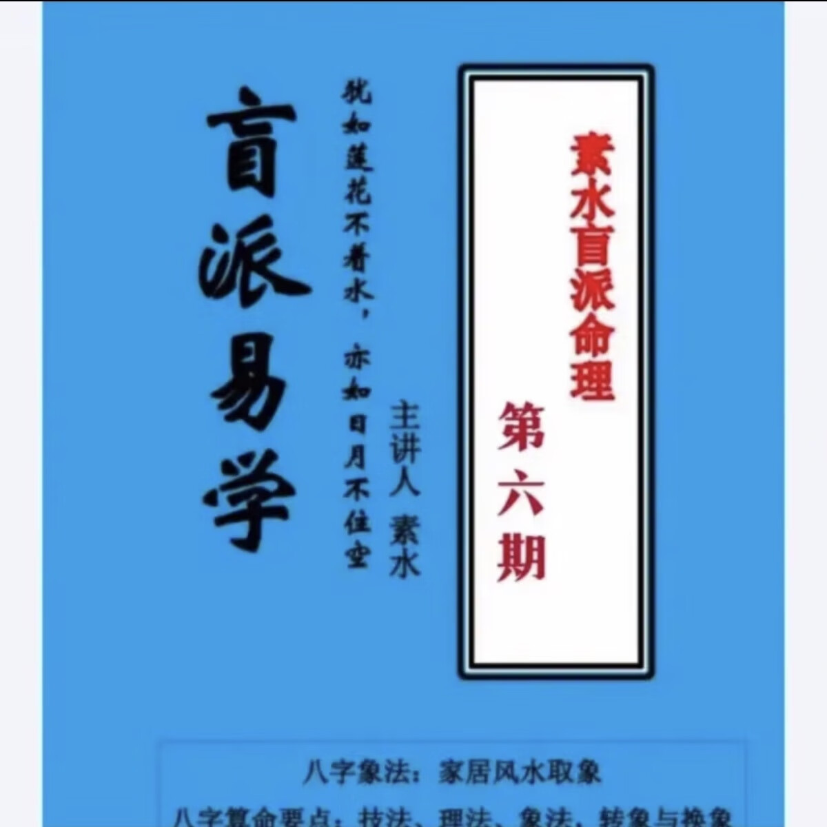 杨清娟大徒弟素水盲派八字命理1-11期高清笔记 素水命理 八字象法 第