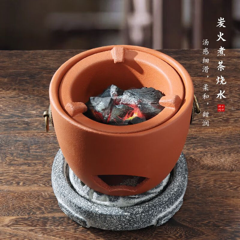 棉小城潮汕红泥小火炉炭炉碳电两用复古工夫老式户外茶炉宫灯砂铫壶煮茶 800W微晶电板【直径13.5cm】