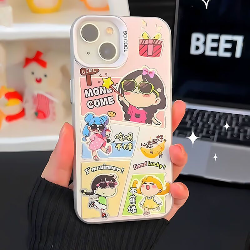 吃喝不胖新款可爱苹果15/14/13手机壳iphone11防摔xs/xr全包7p/8p imd