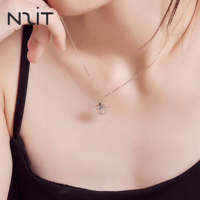 N2it项链轻奢女灵动雪花吊坠气质锁骨链学生闺蜜三八妇女神节礼物 雪花灵动项链