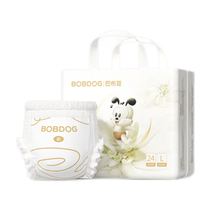巴布豆（BOBDOG）雪域极光拉拉裤L24片(9-14KG)婴儿尿不湿【品牌直供 安心品质】