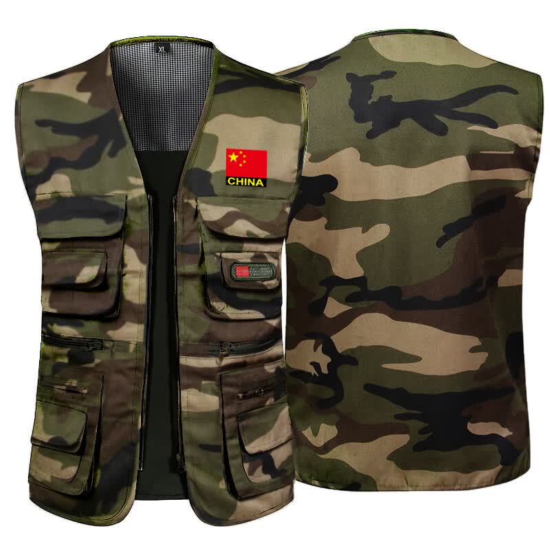 军迷退伍马甲中迷彩工装军绿多袋背心男款战友聚会参战退役老兵定制