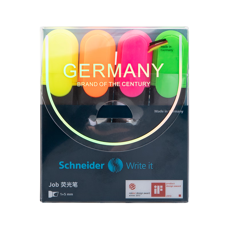 ʩ�͵£�Schneider��������ӫ��ʲ�ɫ��Ǻű�ѧ����ѧ���ص����ʼǰ칫��ѧ�ر���Ʒ1-5mm ����4ɫ��װ1550