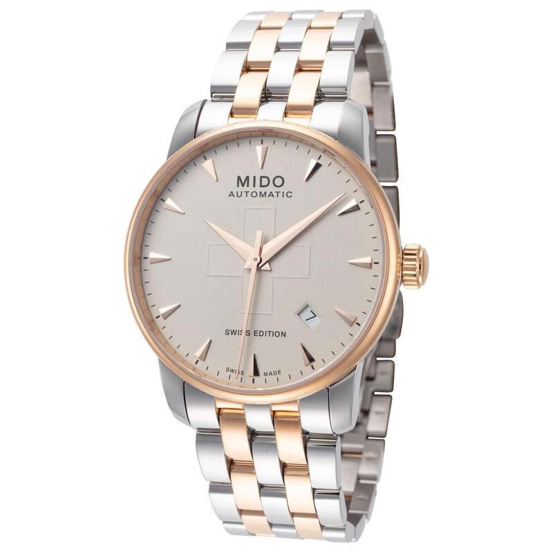 美度(mido)简约时尚男士腕表 双色玫瑰金表带 休闲简约百搭 m86009s71