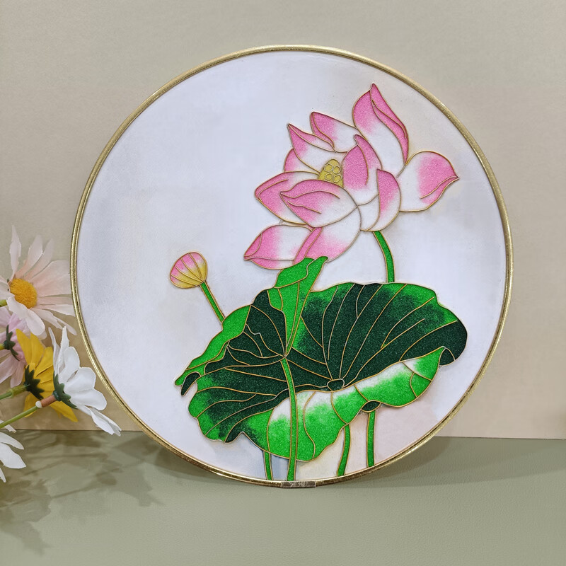 花芬系列景泰蓝掐丝珐琅画diy手工材料包新手简单款金丝沙画礼物 20cm