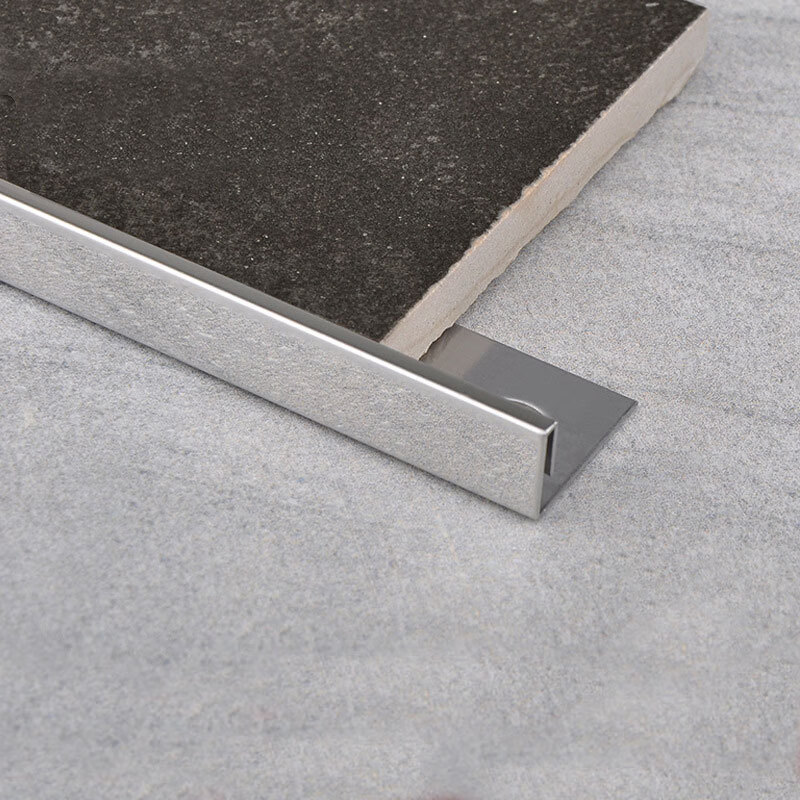 初构想304不锈钢阳角收边条瓷砖美缝金属封边窄收口条l型3mm扣条地脚