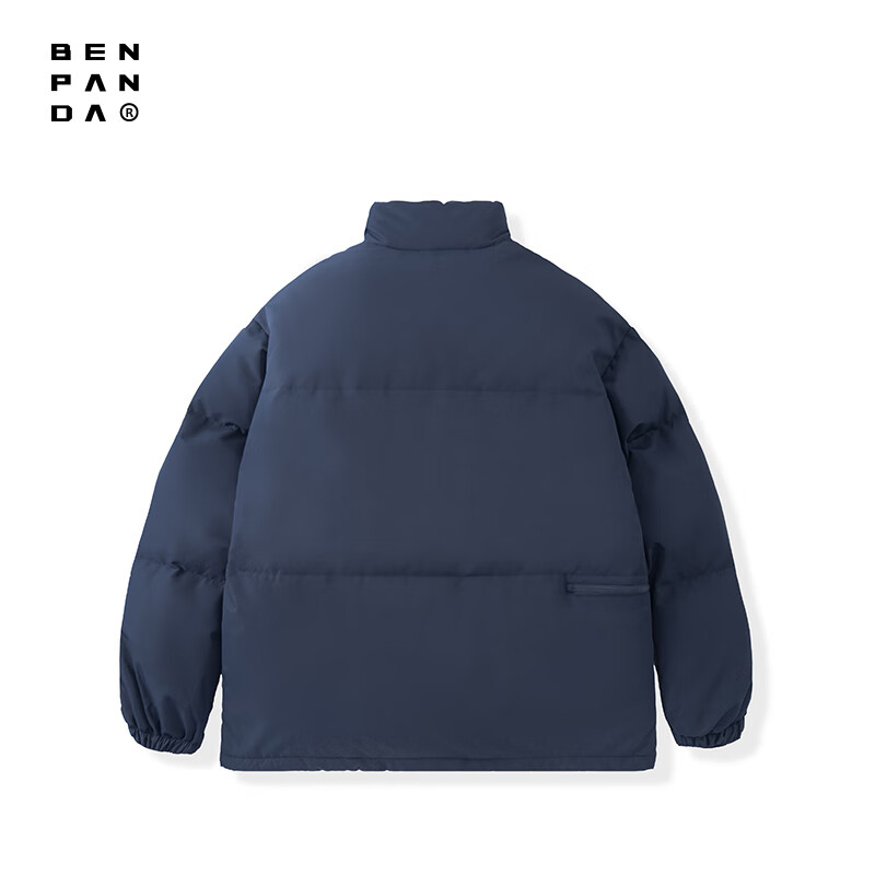 熊猫·本(ben.panda)工装羽绒服男厚款宽松日系立领防寒保暖短款衣秋冬多穿面包服外套 藏青色 「24款1.0」85绒子·新国标 XL