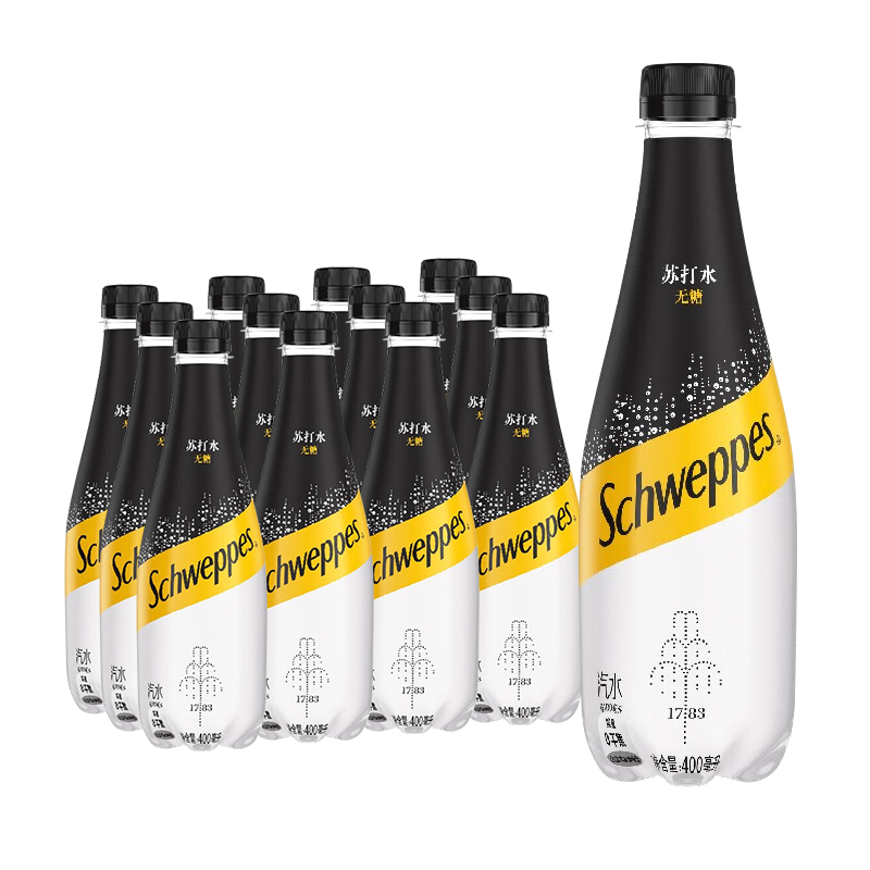 可口可乐怡泉苏打水汽水饮料气泡水400ml瓶装 原味400ml*12瓶