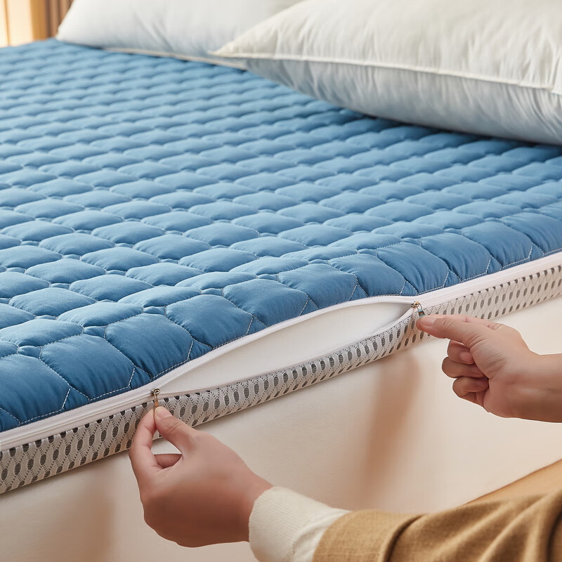 套床罩海绵垫保护罩学生宿舍单人夹 针织水洗╠水墨蓝【单独外套】