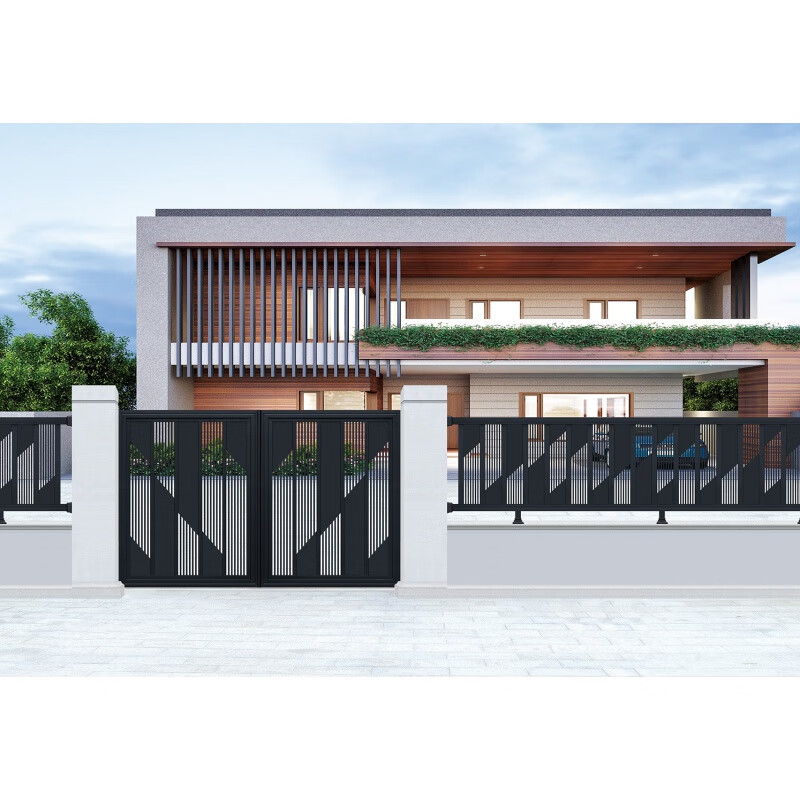 强宁恒达 铝合金别墅大门电动平移门对开门庭院门欧式中式大门别墅门