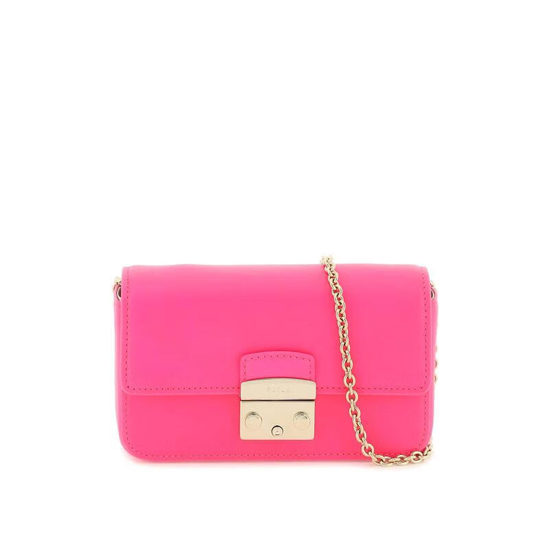 可爱搭扣单肩斜挎包简约女包 fuchsia os