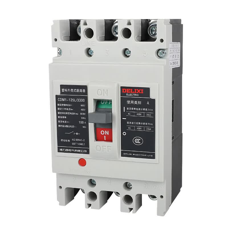 德力西电气cdm1-125l/ 3300 4300塑壳断路器  63a 100a 空气开关 63a
