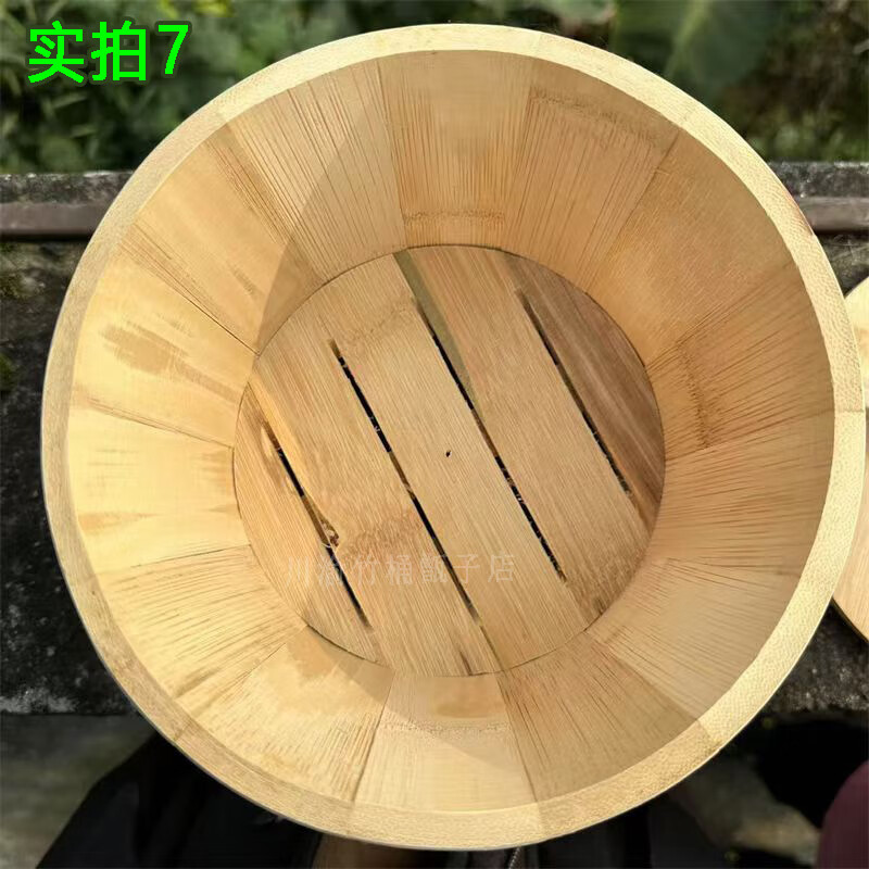 【楠竹竹桶甑子】竹甑子蒸饭竹桶饭甑子竹钉拼接无胶家用竹蒸饭桶 竹甑子【蒸3斤米5-7人餐】 全套=竹桶+竹底+竹盖+竹刷+棉布