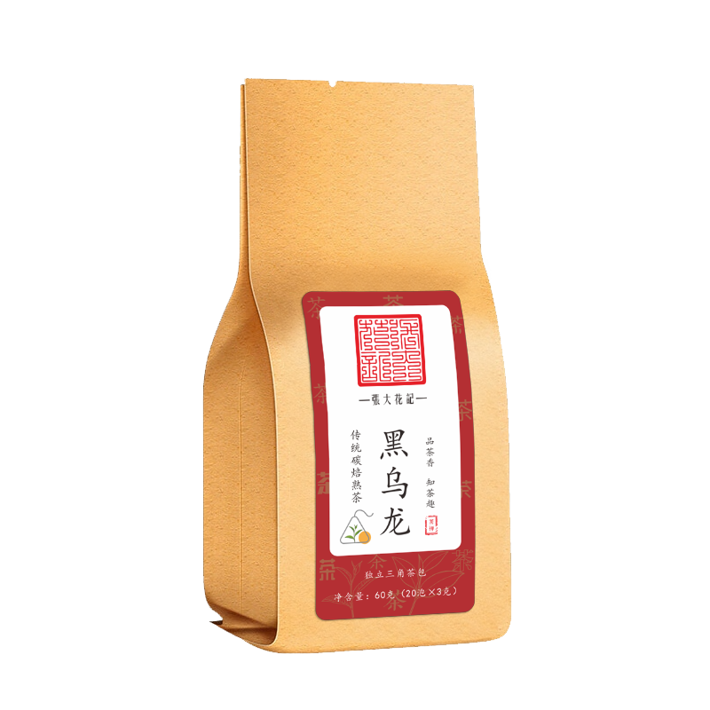張大花記 黑烏龍茶 碳焙熟茶 三角茶包 閩南傳統(tǒng)風味 濃香型 20小泡 三角泡黑烏龍-1袋