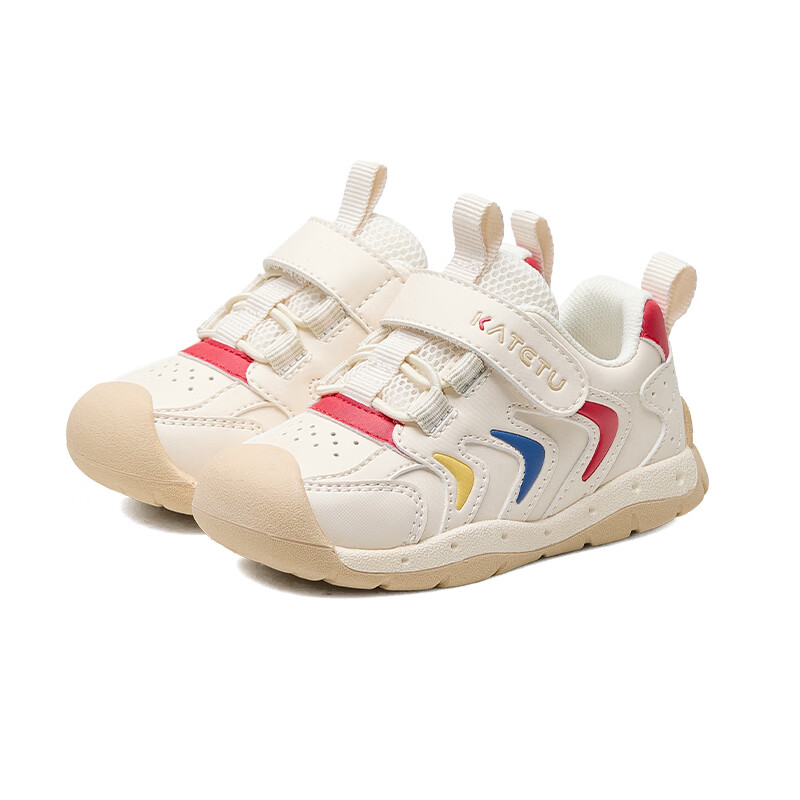 卡特兔婴儿学步鞋春季男童鞋宝宝鞋1-3岁幼儿园女童鞋软底室内鞋子 白红 24 内长14.5cm 脚长13.6-14.2