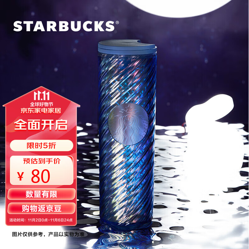 星巴克(Starbucks)玉兔系列破晓蓝色款塑料桌面杯473ml办公室车载随行杯子节日送礼怎么样,好用不?