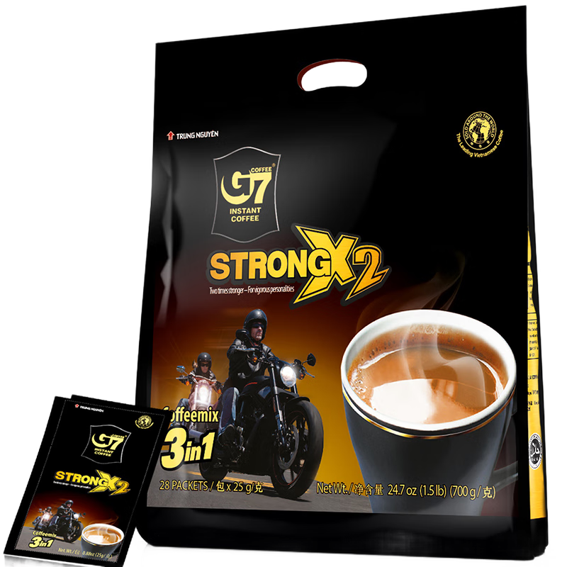 中原G7三合一濃醇咖啡700g（25克*28包）越南進口