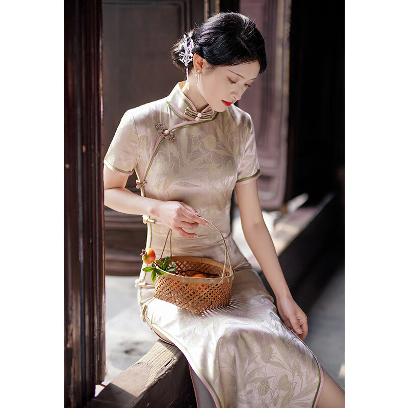 balitomms醋酸提花改良旗袍新款年感气质名媛高贵年轻款气质高端 风声