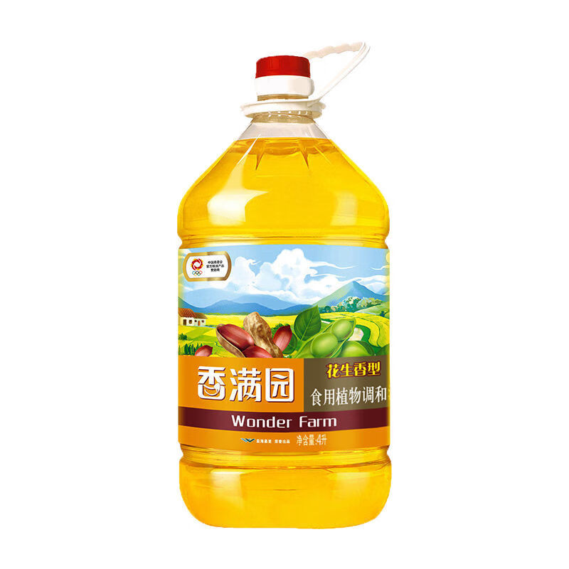 香滿園花生香型食用調(diào)和油4L 植物油食用油大桶炒菜家用 1瓶 4L