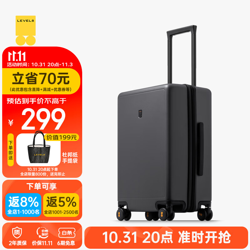 地平线8号（LEVEL8）行李箱旅行箱登机箱20英寸德国科思创PC箱体男女拉杆箱 灰色使用感如何?