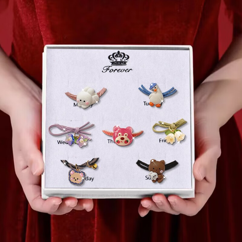 tlxt施华洛世奇锆头绳高弹力耐用皮筋扎头发橡皮筋2024新款高端高马尾