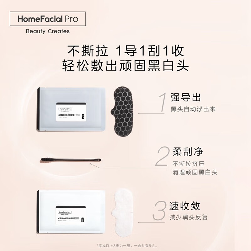 HomeFacialPro果酸去黑头鼻贴 hfp乳糖酸祛粉刺闭口清理草莓鼻男女专用礼物 【2盒】果酸鼻贴套装（共20片）